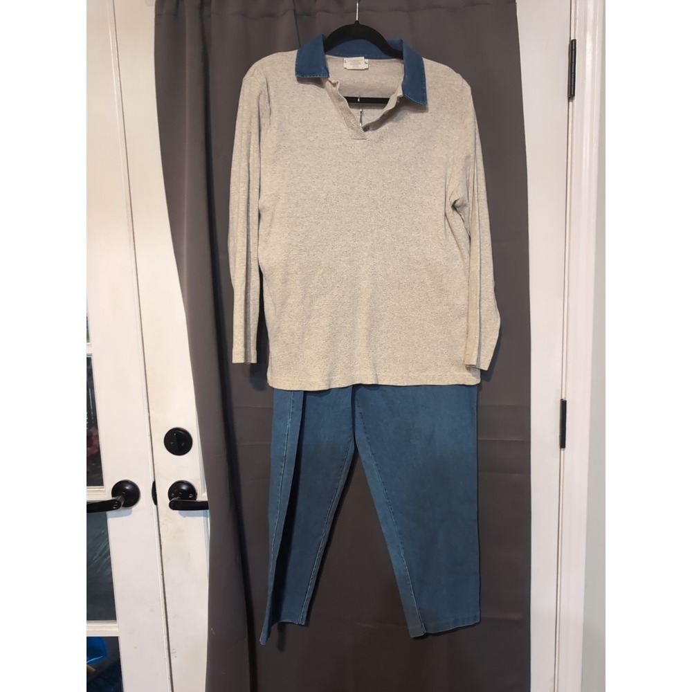 Season Ticket Shirt & Pants Set, Women's Large Shirt & Size 16 Pants, Denim Wear